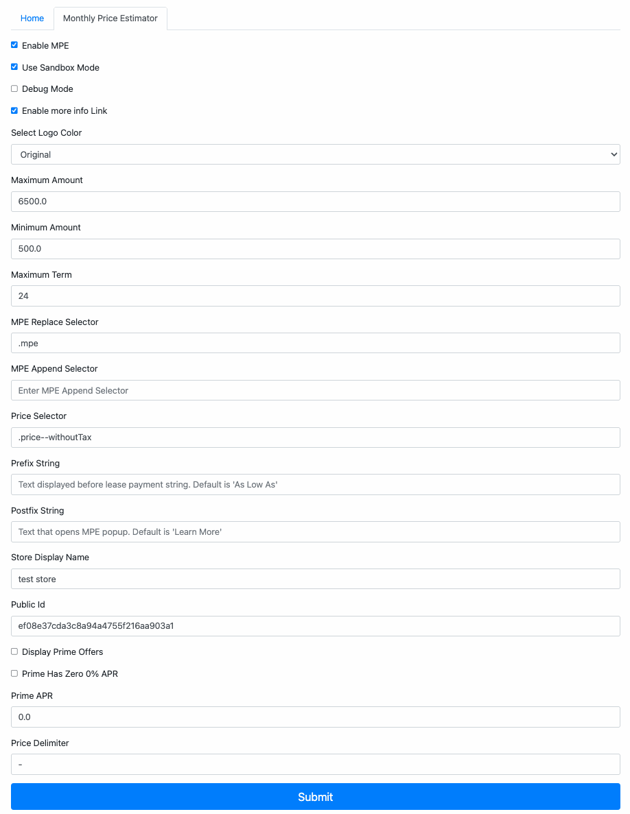 MPE setup in the app