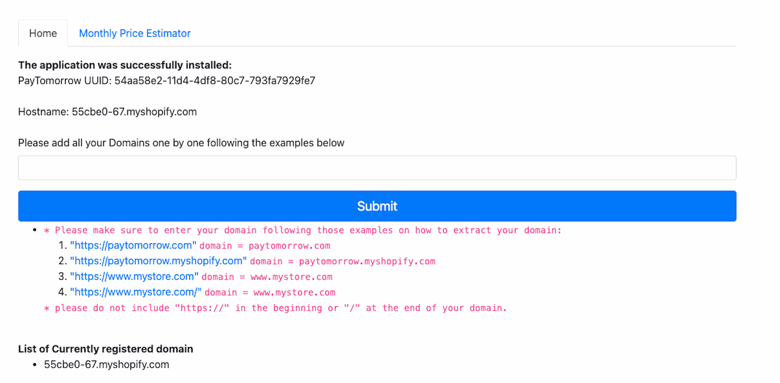 Domain entry